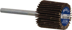 Merit Abrasives - 5/8" Diam x 5/8" Face Width, Extra Fine Aluminum Oxide Coated Mounted Flap Wheel - 1/8" Shank Mount, 320 Grit, Cloth Backing, 37,000 Max RPM - Industrial Tool & Supply