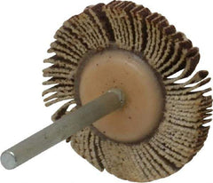 Merit Abrasives - 1-3/16" Diam x 1/8" Face Width, Fine Aluminum Oxide Coated Mounted Flap Wheel - 1/8" Shank Mount, 120 Grit, Cloth Backing, 30,000 Max RPM - Industrial Tool & Supply