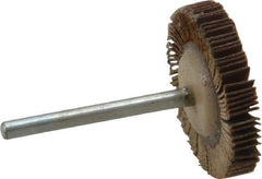 Merit Abrasives - 1-3/16" Diam x 3/16" Face Width, Extra Fine Aluminum Oxide Coated Mounted Flap Wheel - 1/8" Shank Mount, 320 Grit, Cloth Backing, 30,000 Max RPM - Industrial Tool & Supply
