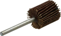 Merit Abrasives - 5/8" Diam x 3/4" Face Width, Extra Fine Aluminum Oxide Coated Mounted Flap Wheel - 1/8" Shank Mount, 320 Grit, Cloth Backing, 37,000 Max RPM - Industrial Tool & Supply