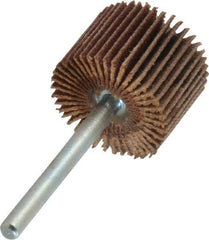 Merit Abrasives - 3/4" Diam x 1/2" Face Width, Very Fine Aluminum Oxide Coated Mounted Flap Wheel - 1/8" Shank Mount, 180 Grit, Cloth Backing, 35,000 Max RPM - Industrial Tool & Supply