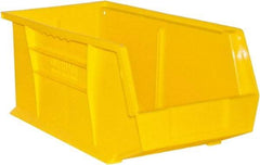 Durham - 14-5/8" Deep, Yellow Plastic Hang and Stack Bins - 7" High x 8-1/4" Wide x 14-5/8" Long - Industrial Tool & Supply