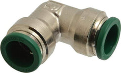 Parker - 1/2" Outside Diam, Nickel Plated Brass Push-to-Connect Tube Union Elbow - 300 Max psi, Tube to Tube Connection, Buna-N O-Ring - Industrial Tool & Supply