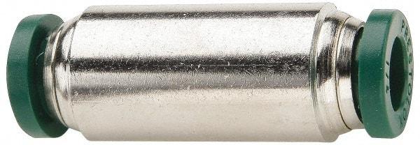 Parker - 1/4 x 1/8" Outside Diam, Nickel Plated Brass Push-to-Connect Tube Union - 300 Max psi, Tube to Tube Connection, Buna-N O-Ring - Industrial Tool & Supply