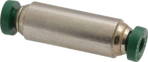 Parker - 1/8" Outside Diam, Nickel Plated Brass Push-to-Connect Tube Union - 300 Max psi, Tube to Tube Connection, Buna-N O-Ring - Industrial Tool & Supply