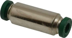 Parker - 3/16" Outside Diam, Nickel Plated Brass Push-to-Connect Tube Union - 300 Max psi, Tube to Tube Connection, Buna-N O-Ring - Industrial Tool & Supply