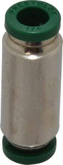 Parker - 1/4" Outside Diam, Nickel Plated Brass Push-to-Connect Tube Union - 300 Max psi, Tube to Tube Connection, Buna-N O-Ring - Industrial Tool & Supply