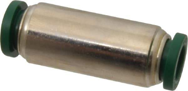 Parker - 5/16" Outside Diam, Nickel Plated Brass Push-to-Connect Tube Union - 300 Max psi, Tube to Tube Connection, Buna-N O-Ring - Industrial Tool & Supply