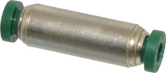 Parker - 5/32" Outside Diam, Nickel Plated Brass Push-to-Connect Tube Union - 300 Max psi, Tube to Tube Connection, Buna-N O-Ring - Industrial Tool & Supply