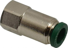 Parker - 5/16" Outside Diam, 1/8 NPTF, Nickel Plated Brass Push-to-Connect Tube Female Connector - 300 Max psi, Tube to Female NPT Connection, Buna-N O-Ring - Industrial Tool & Supply