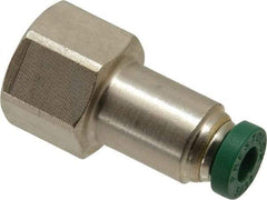 Parker - 5/32" Outside Diam, 1/8 NPTF, Nickel Plated Brass Push-to-Connect Tube Female Connector - 300 Max psi, Tube to Female NPT Connection, Buna-N O-Ring - Industrial Tool & Supply