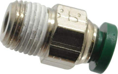 Parker - 3/16" Outside Diam, 1/8 NPTF, Nickel Plated Brass Push-to-Connect Tube Male Connector - 300 Max psi, Tube to Male NPT Connection, Buna-N O-Ring - Industrial Tool & Supply