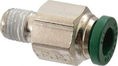 Parker - 1/4" Outside Diam, 1/16 NPTF, Nickel Plated Brass Push-to-Connect Tube Male Connector - 300 Max psi, Tube to Male NPT Connection, Buna-N O-Ring - Industrial Tool & Supply