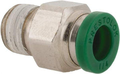 Parker - 1/4" Outside Diam, 1/8 NPTF, Nickel Plated Brass Push-to-Connect Tube Male Connector - 300 Max psi, Tube to Male NPT Connection, Buna-N O-Ring - Industrial Tool & Supply
