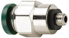 Parker - 1/4" Outside Diam, 10-32 UNF, Nickel Plated Brass Push-to-Connect Tube Male Connector - 300 Max psi, Tube to Male UNF Connection, Buna-N O-Ring - Industrial Tool & Supply