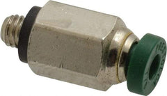 Parker - 1/8" Outside Diam, 10-32 UNF, Nickel Plated Brass Push-to-Connect Tube Male Connector - 300 Max psi, Tube to Male UNF Connection, Buna-N O-Ring - Industrial Tool & Supply
