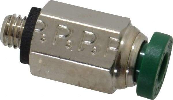 Parker - 5/32" Outside Diam, 10-32 UNF, Nickel Plated Brass Push-to-Connect Tube Male Connector - 300 Max psi, Tube to Male UNF Connection, Buna-N O-Ring - Industrial Tool & Supply