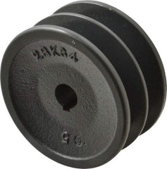 Browning - 5/8" Bore, 1-31/32 Long, 3.55" Outside Diam, Finished Bore Two Groove V Belt Sheave - 3.2 Belt Pitch B, 2.8" Pitch Diam of 4L Belt - Industrial Tool & Supply