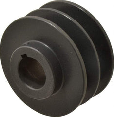 Browning - 1-1/8" Bore, 1-31/32 Long, 3.55" Outside Diam, Finished Bore Two Groove V Belt Sheave - 3.2 Belt Pitch B, 2.8" Pitch Diam of 4L Belt - Industrial Tool & Supply