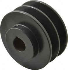 Browning - 7/8" Bore, 1-31/32 Long, 3-3/4" Outside Diam, Finished Bore Two Groove V Belt Sheave - 3.4 Belt Pitch B, 3" Pitch Diam of 4L Belt - Industrial Tool & Supply