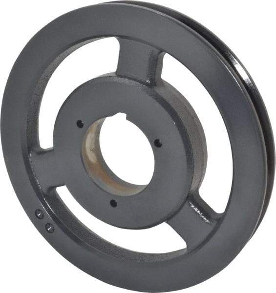 Browning - 1 Groove, 5/8 to 2-1/4 Bore Diam, 9.28" Outside Diam, QD Bushed V Belt Sheave - 9.1 5V Diam Belt Pitch - Industrial Tool & Supply