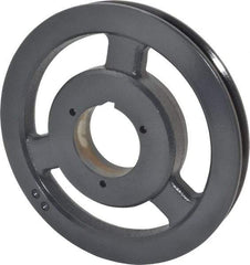 Browning - 1 Groove, 5/8 to 2-1/4 Bore Diam, 9.28" Outside Diam, QD Bushed V Belt Sheave - 9.1 5V Diam Belt Pitch - Industrial Tool & Supply