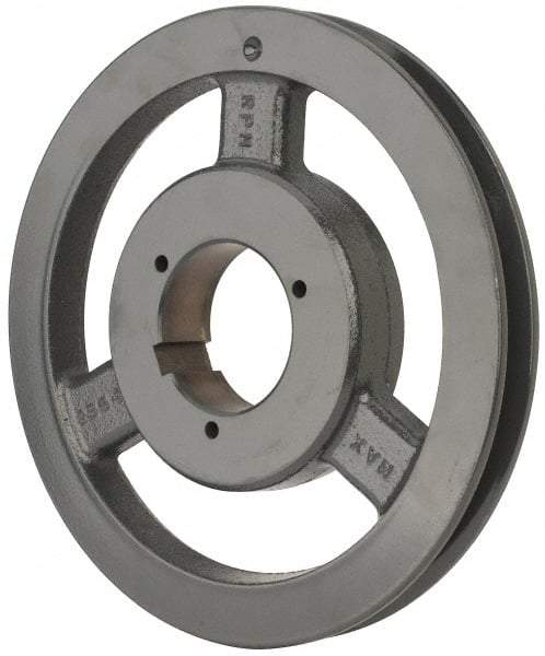 Browning - 1 Groove, 5/8 to 2-1/4 Bore Diam, 9.68" Outside Diam, QD Bushed V Belt Sheave - 9.5 5V Diam Belt Pitch - Industrial Tool & Supply