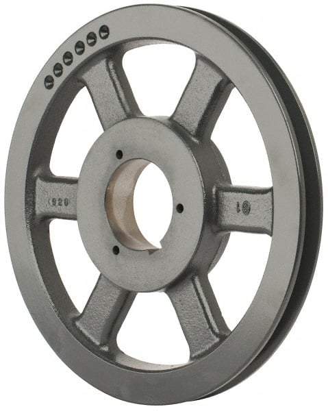 Browning - 1 Groove, 5/8 to 2-1/4 Bore Diam, 11.28" Outside Diam, QD Bushed V Belt Sheave - 11.1 5V Diam Belt Pitch - Industrial Tool & Supply