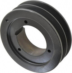 Browning - 2 Groove, 5/8 to 2-1/4 Bore Diam, 5.28" Outside Diam, QD Bushed V Belt Sheave - 5.1 5V Diam Belt Pitch - Industrial Tool & Supply