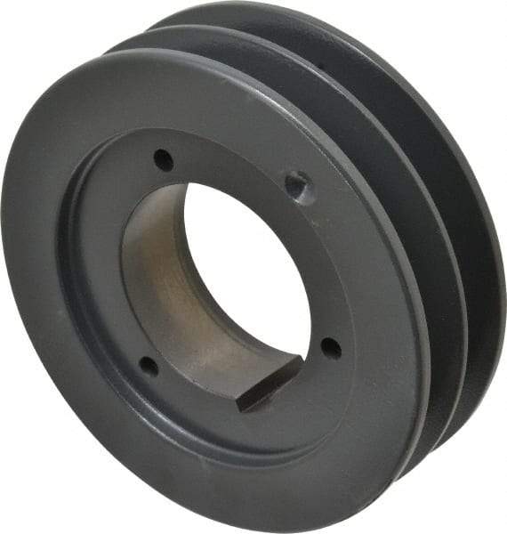 Browning - 2 Groove, 5/8 to 2-1/4 Bore Diam, 5.68" Outside Diam, QD Bushed V Belt Sheave - 5.5 5V Diam Belt Pitch - Industrial Tool & Supply