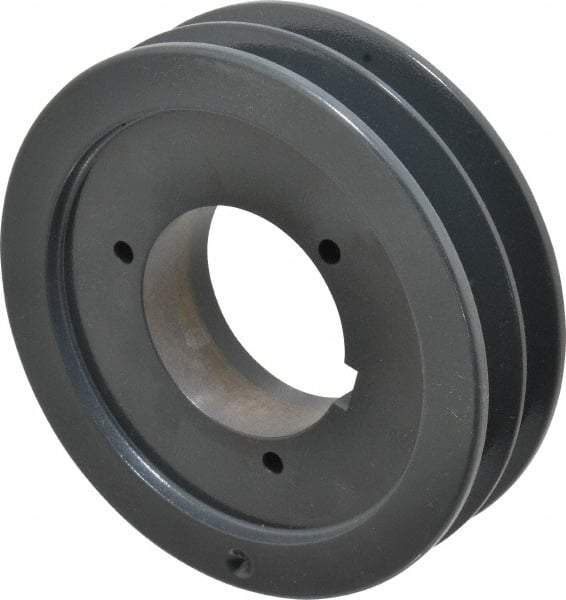 Browning - 2 Groove, 5/8 to 2-1/4 Bore Diam, 6.08" Outside Diam, QD Bushed V Belt Sheave - 5.9 5V Diam Belt Pitch - Industrial Tool & Supply