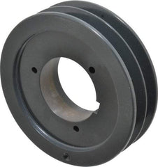 Browning - 2 Groove, 5/8 to 2-1/4 Bore Diam, 6.08" Outside Diam, QD Bushed V Belt Sheave - 5.9 5V Diam Belt Pitch - Industrial Tool & Supply