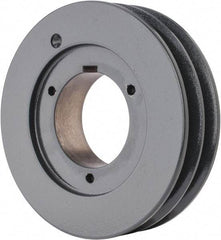 Browning - 2 Groove, 5/8 to 2-1/4 Bore Diam, 6.28" Outside Diam, QD Bushed V Belt Sheave - 6.1 5V Diam Belt Pitch - Industrial Tool & Supply