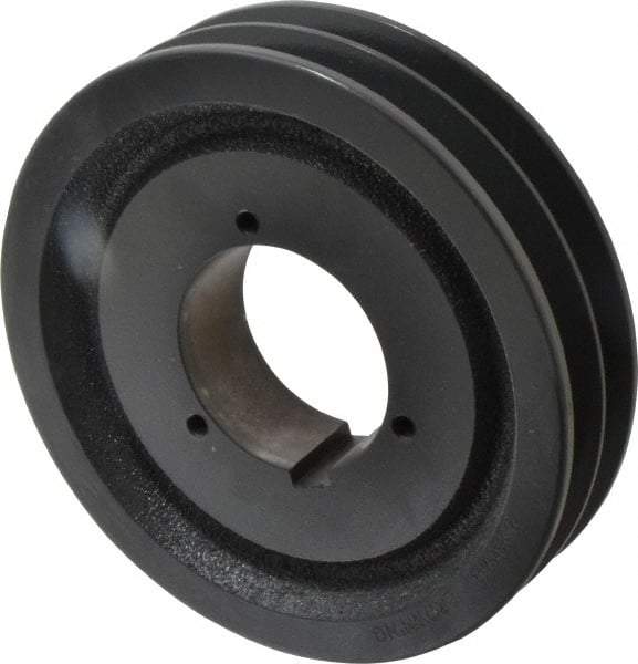 Browning - 2 Groove, 5/8 to 2-1/4 Bore Diam, 7.08" Outside Diam, QD Bushed V Belt Sheave - 6.9 5V Diam Belt Pitch - Industrial Tool & Supply