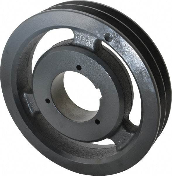 Browning - 2 Groove, 5/8 to 2-1/4 Bore Diam, 8.28" Outside Diam, QD Bushed V Belt Sheave - 8.1 5V Diam Belt Pitch - Industrial Tool & Supply