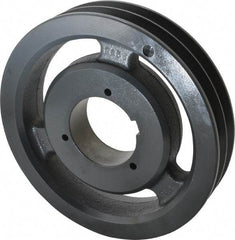 Browning - 2 Groove, 5/8 to 2-1/4 Bore Diam, 8.28" Outside Diam, QD Bushed V Belt Sheave - 8.1 5V Diam Belt Pitch - Industrial Tool & Supply
