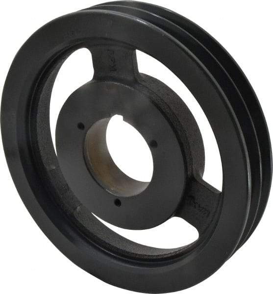 Browning - 2 Groove, 5/8 to 2-1/4 Bore Diam, 9.28" Outside Diam, QD Bushed V Belt Sheave - 9.1 5V Diam Belt Pitch - Industrial Tool & Supply