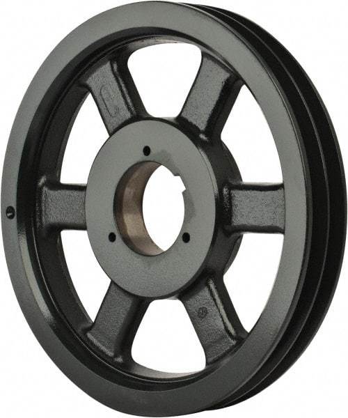 Browning - 2 Groove, 5/8 to 2-1/4 Bore Diam, 11.28" Outside Diam, QD Bushed V Belt Sheave - 11.1 5V Diam Belt Pitch - Industrial Tool & Supply