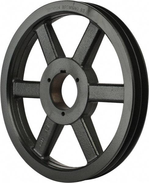 Browning - 2 Groove, 5/8 to 2-1/4 Bore Diam, 12.68" Outside Diam, QD Bushed V Belt Sheave - 12.5 5V Diam Belt Pitch - Industrial Tool & Supply
