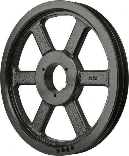 Browning - 2 Groove, 5/8 to 2-1/4 Bore Diam, 13.88" Outside Diam, QD Bushed V Belt Sheave - 13.7 5V Diam Belt Pitch - Industrial Tool & Supply