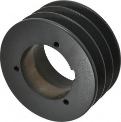 Browning - 3 Groove, 5/8 to 2-1/4 Bore Diam, 4.88" Outside Diam, QD Bushed V Belt Sheave - 4.7 5V Diam Belt Pitch - Industrial Tool & Supply