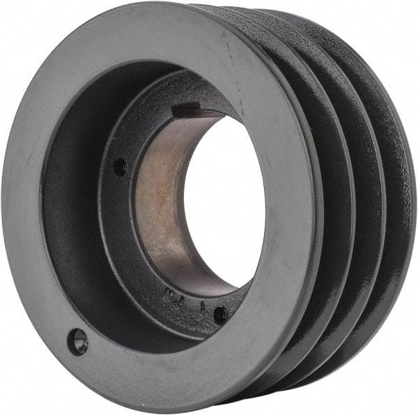 Browning - 3 Groove, 5/8 to 2-1/4 Bore Diam, 5.48" Outside Diam, QD Bushed V Belt Sheave - 5.3 5V Diam Belt Pitch - Industrial Tool & Supply