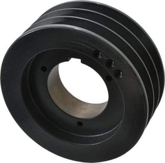 Browning - 3 Groove, 5/8 to 2-1/4 Bore Diam, 6.08" Outside Diam, QD Bushed V Belt Sheave - 5.9 5V Diam Belt Pitch - Industrial Tool & Supply