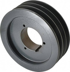 Browning - 3 Groove, 5/8 to 2-1/4 Bore Diam, 7.08" Outside Diam, QD Bushed V Belt Sheave - 6.9 5V Diam Belt Pitch - Industrial Tool & Supply