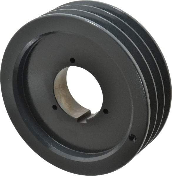 Browning - 3 Groove, 5/8 to 2-1/4 Bore Diam, 7.68" Outside Diam, QD Bushed V Belt Sheave - 7.5 5V Diam Belt Pitch - Industrial Tool & Supply