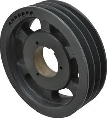 Browning - 3 Groove, 5/8 to 2-1/4 Bore Diam, 8.88" Outside Diam, QD Bushed V Belt Sheave - 8.7 5V Diam Belt Pitch - Industrial Tool & Supply