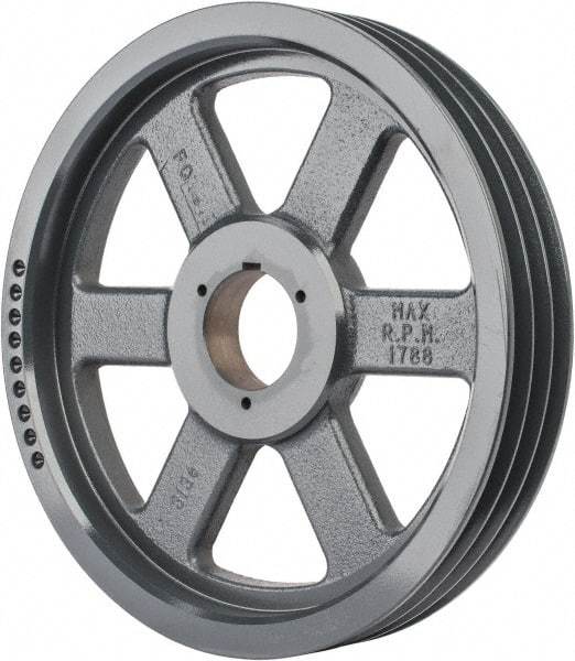 Browning - 3 Groove, 5/8 to 2-1/4 Bore Diam, 13.88" Outside Diam, QD Bushed V Belt Sheave - 13.7 5V Diam Belt Pitch - Industrial Tool & Supply