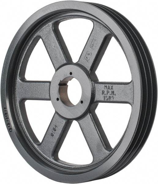 Browning - 3 Groove, 5/8 to 2-1/4 Bore Diam, 15.68" Outside Diam, QD Bushed V Belt Sheave - 15.5 5V Diam Belt Pitch - Industrial Tool & Supply