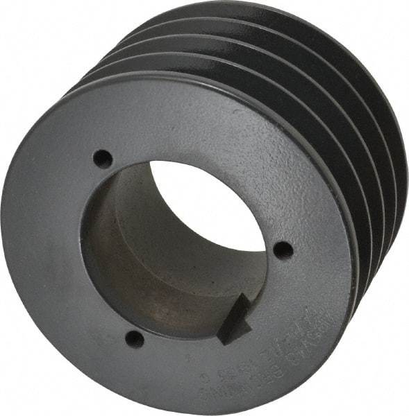 Browning - 4 Groove, 5/8 to 2-1/4 Bore Diam, 5.08" Outside Diam, QD Bushed V Belt Sheave - 4.9 5V Diam Belt Pitch - Industrial Tool & Supply
