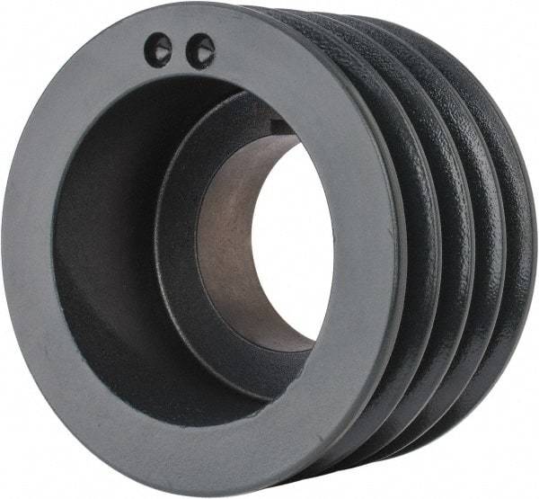 Browning - 4 Groove, 5/8 to 2-1/4 Bore Diam, 5.48" Outside Diam, QD Bushed V Belt Sheave - 5.3 5V Diam Belt Pitch - Industrial Tool & Supply